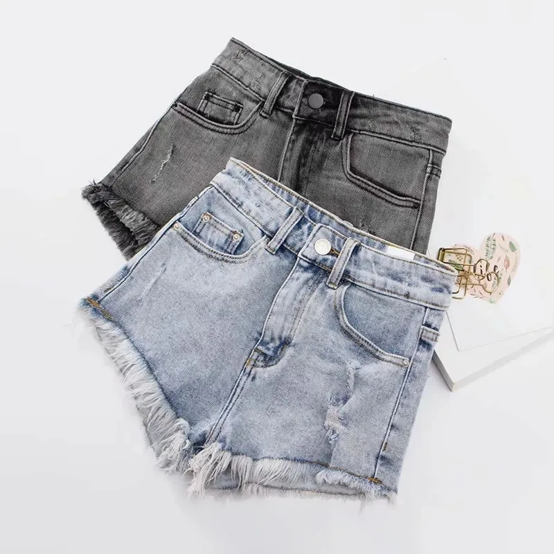 

2020 sexy summer denim shorts women high waist Jean shorts female loose hole jeans shorts pockets casual plus size women pants