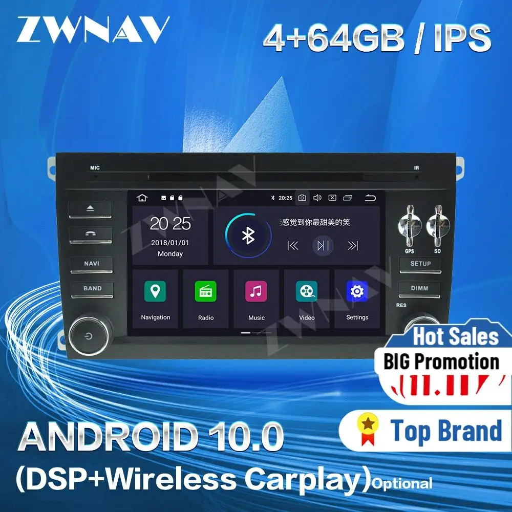 

Carplay For Porsche Cayenne 2003 2004 2005 2006 2007 2008 2009 2010 Android 10 Player GPS Audio Stereo Radio Recorder Head Unit