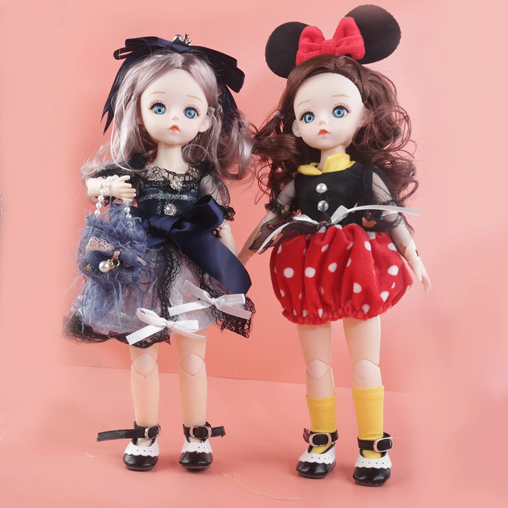 

Шарнирная кукла с голубыми глазами, 30 см, 15 подвижных шарнирных кукол, шарнирные куклы, платье принцессы, игрушки, утка, мышь, ткань, шарнирна...