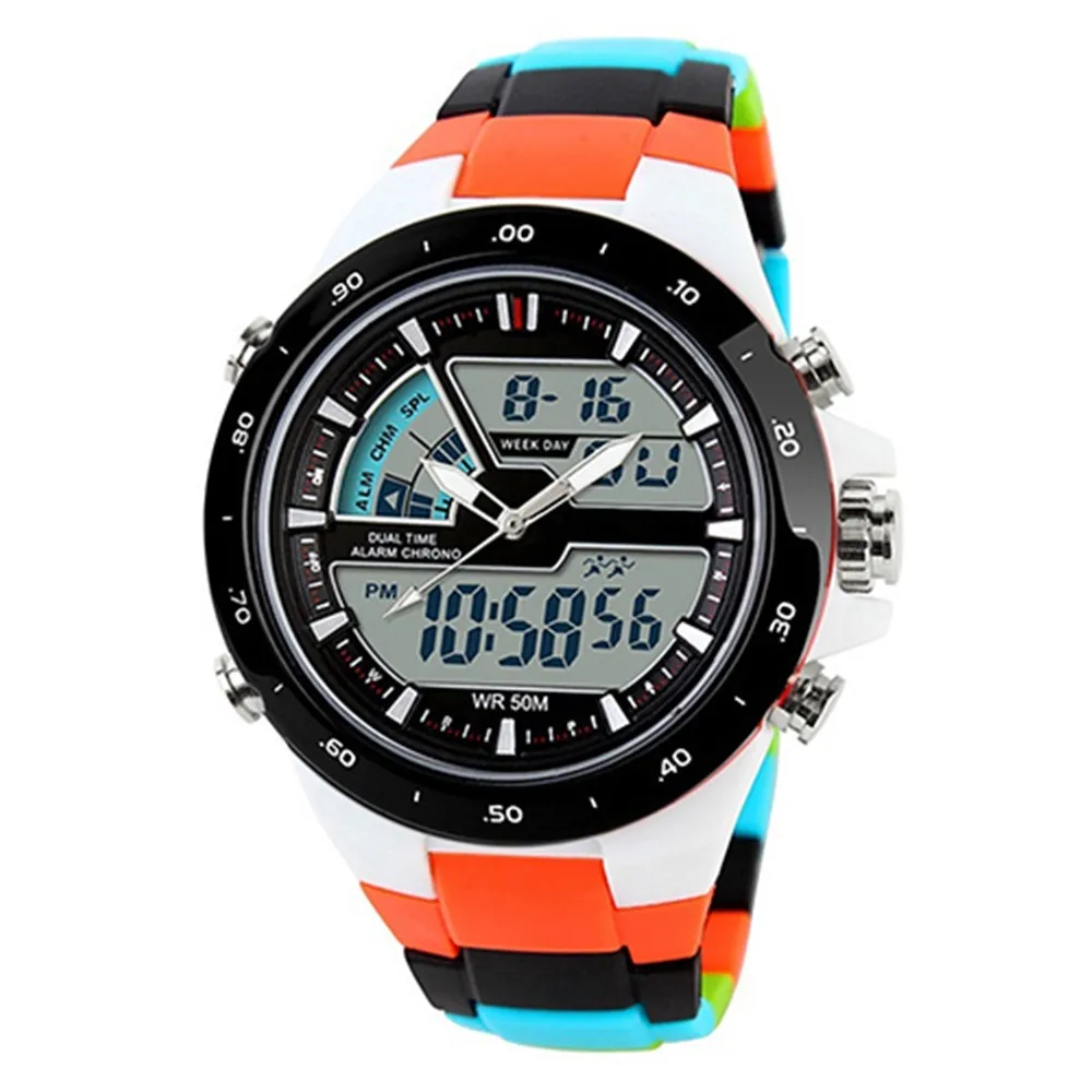 SKMEI 1016 многофункциональные водонепроницаемые цифровые часы из нержавеющей стали