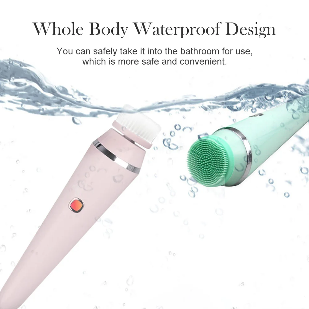 

4 N 1 Electric Face Deep Cleansing Brush,Cleansing Skin Massager Rechargeable,Sonic Face Cleanser Deep Pore,Face Cleansing Brush