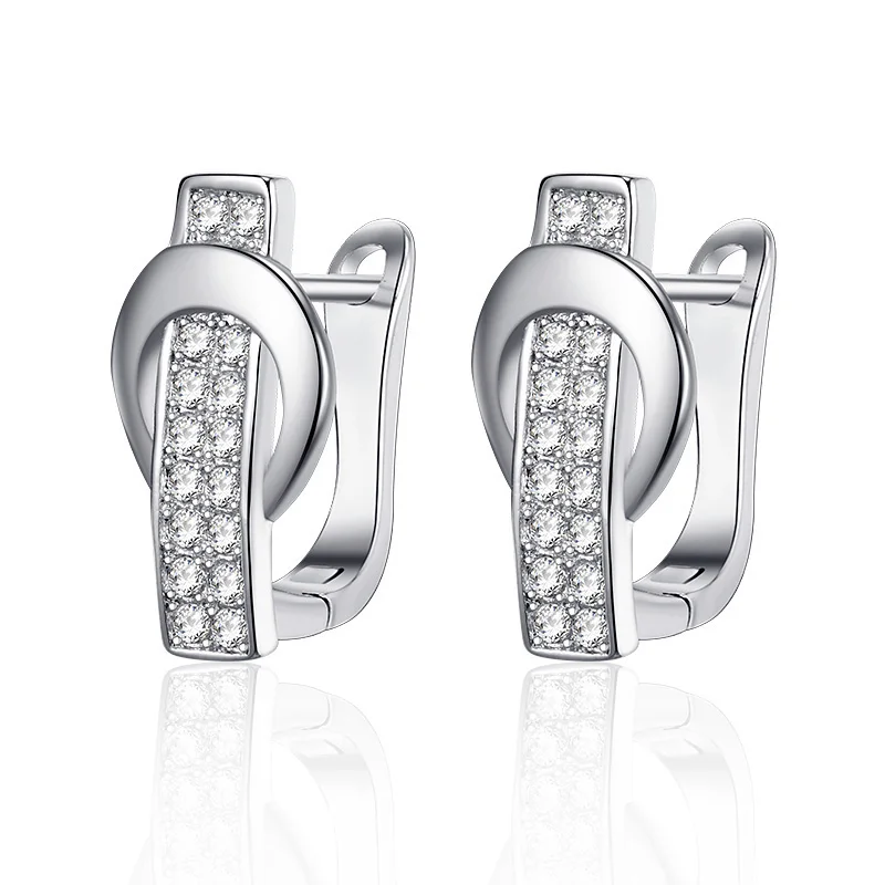 Женские Геометрические серьги-гвоздики Роскошные позолоченные серьги с медным