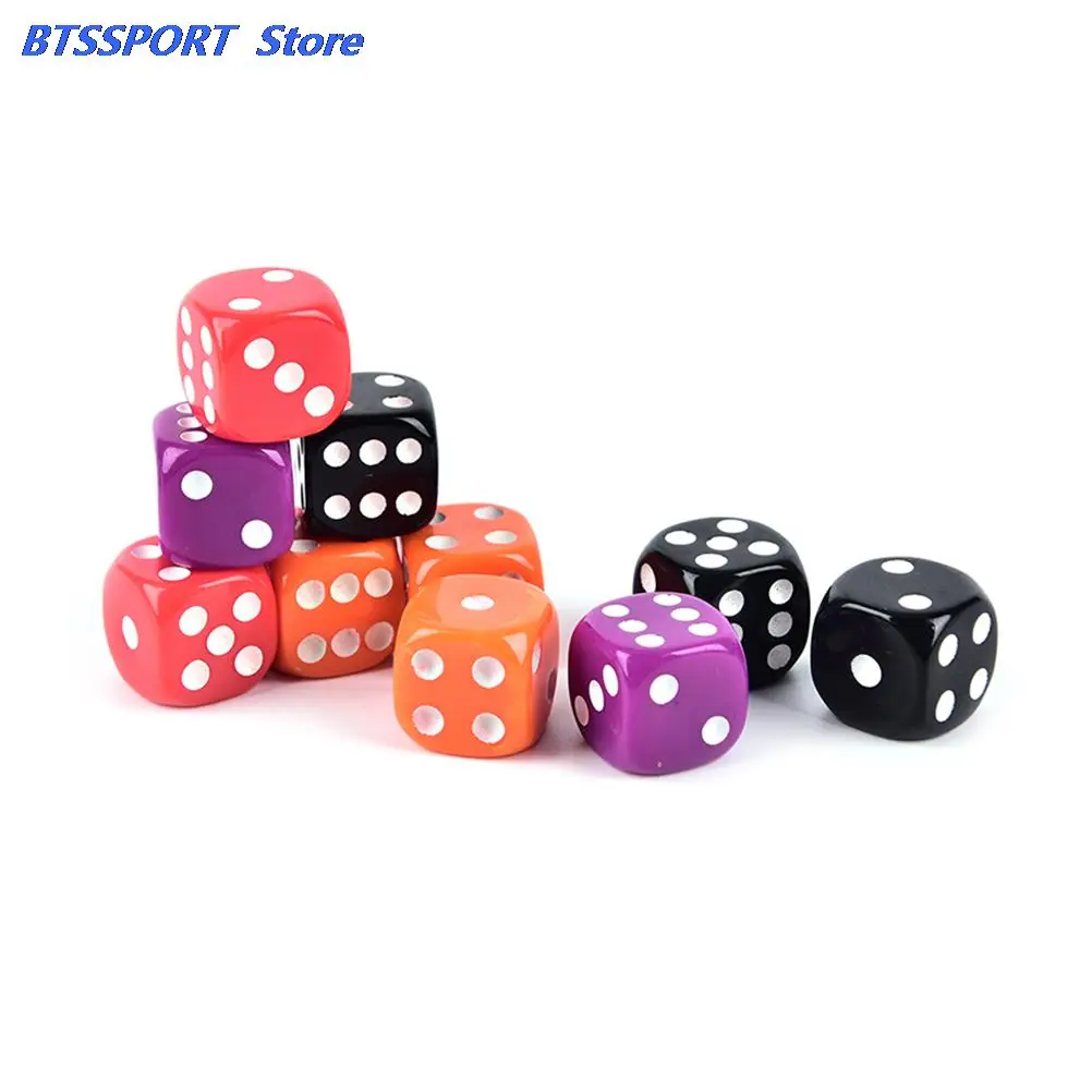 6Pcs Dices 16MM BoardGame Drinking Digital Dice Gumbling Game Rounded Corners Four-Color Transparent | Спорт и развлечения