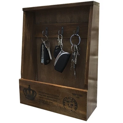 Винтажный крючок для ключей из массива дерева без отверстий подвесной брелок