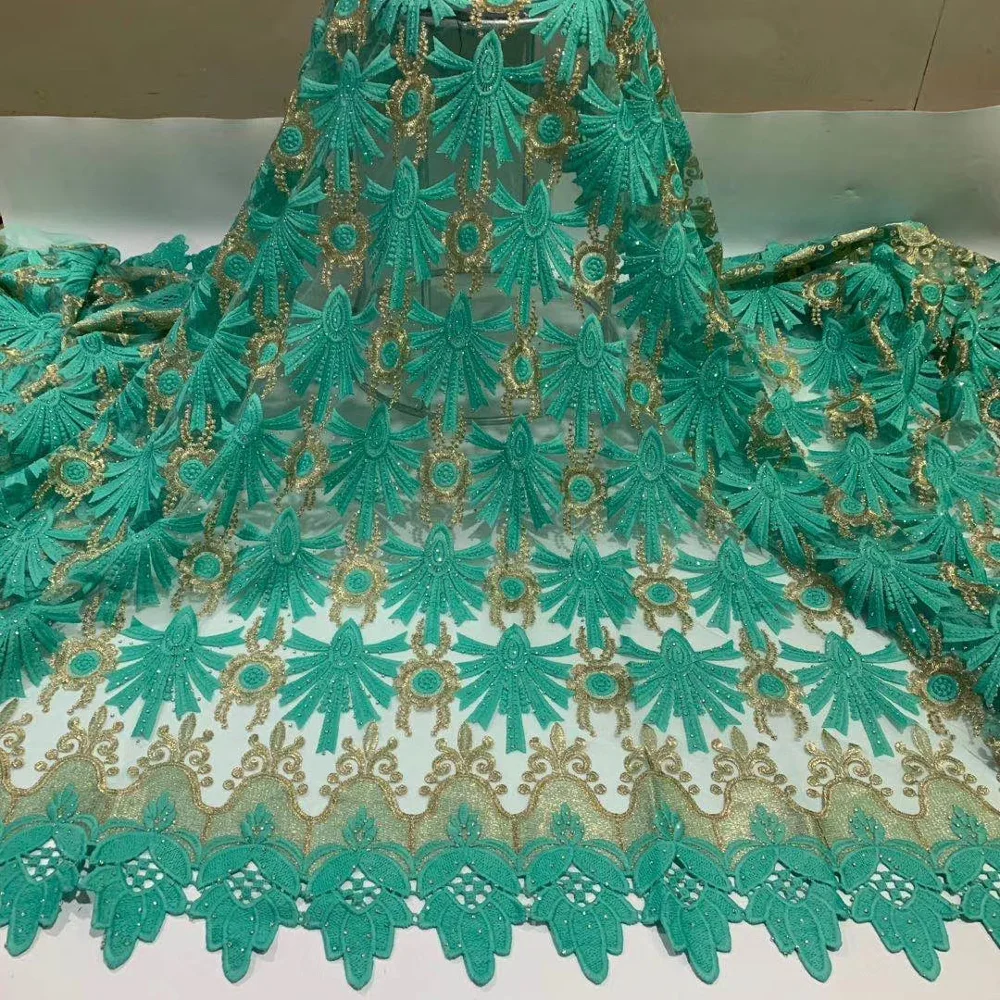 

African Tulle Lace Fabric 2020 High Quality Nigerian French Mesh Lace Fabric Embroidery Material For Wedding Dress 5Yards