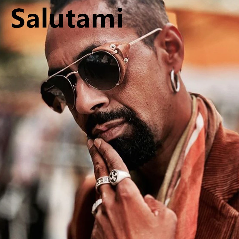 Солнцезащитные очки круглые унисекс винтажные солнечные аксессуары в стиле панк