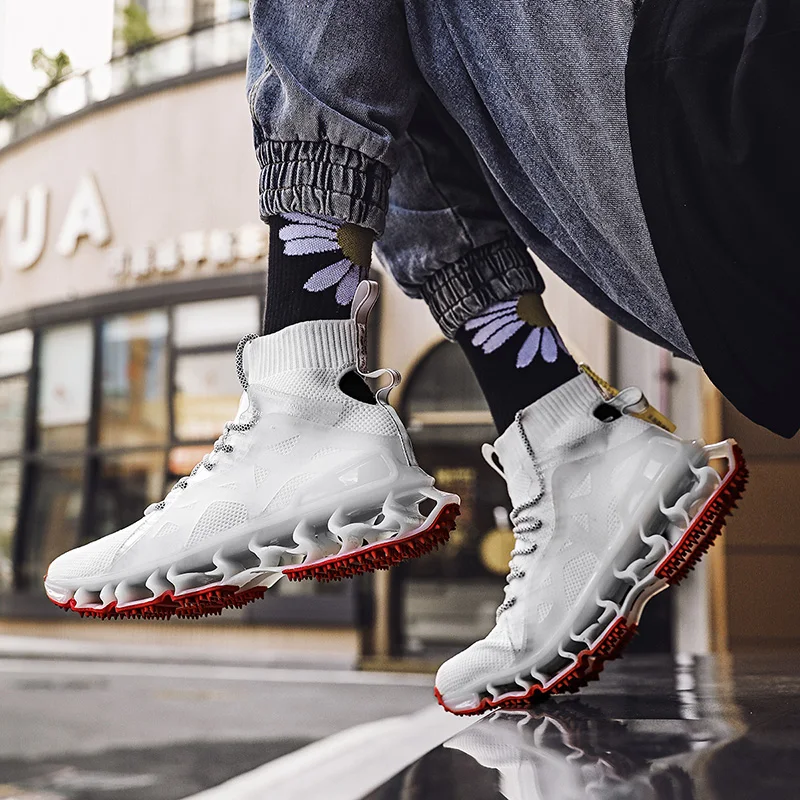 Мужская обувь Новинка Летние носки с высоким берцем Дышащая сетчатая для бега