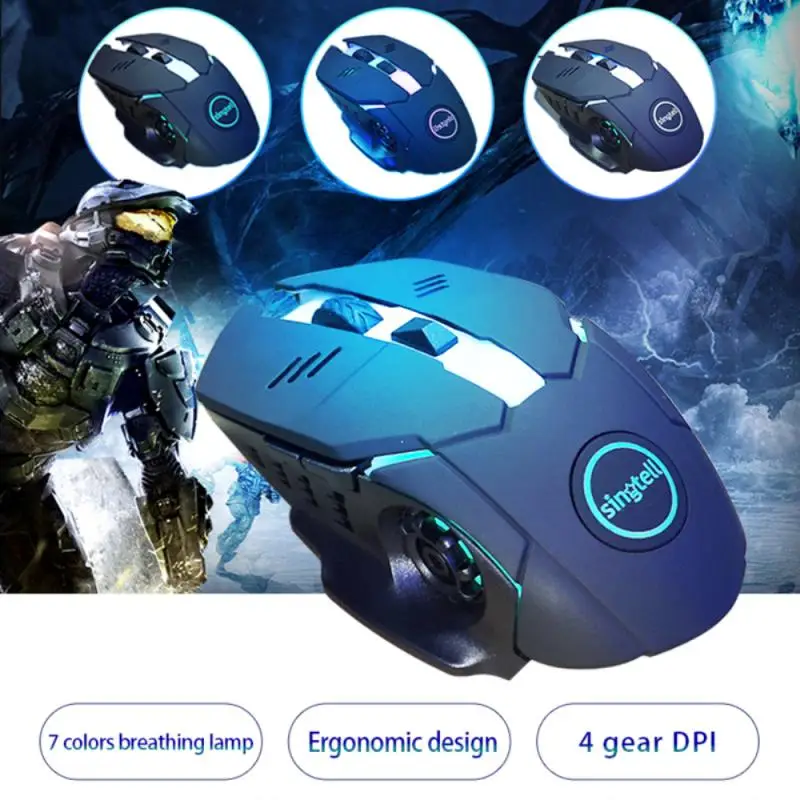 

Wired Gaming Mouse 6 Buttons 3000 DPI LED Optical Computer Silent Mouse Gamer Mice USB Cable Game Mouse For PC Laptop Notebook