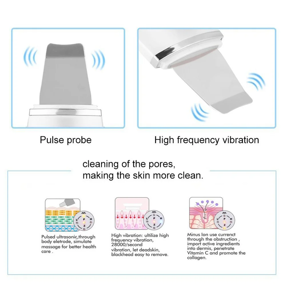 Скребок для кожи лица Электрический нежный удаления черных точек Ультразвуковой