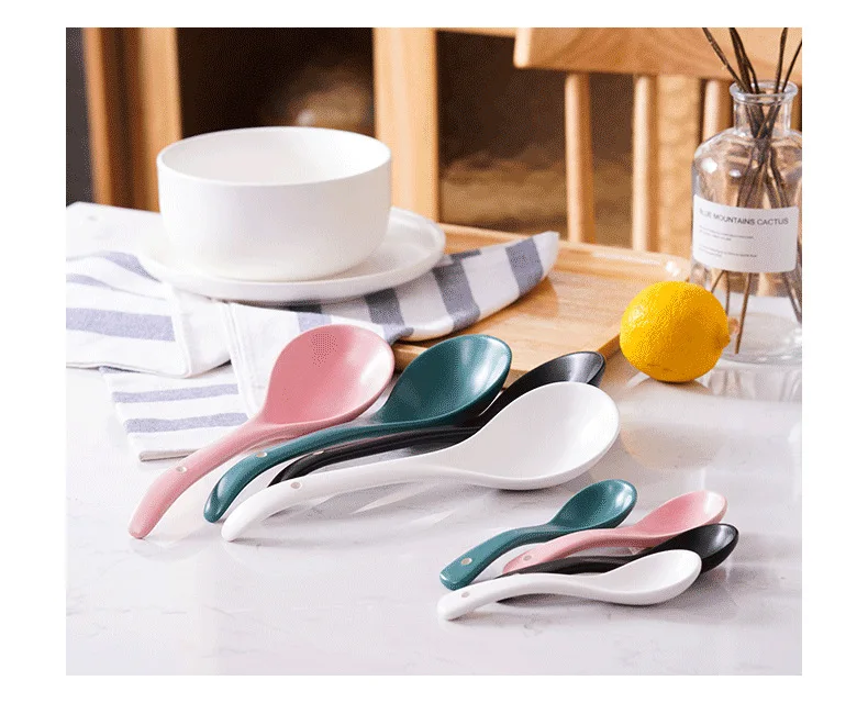 

Large and Small Sizes Creative Ceramic Tableware Household Multi-use Spoon Japanese Hotel Restaurant Household Kitchen Supplies