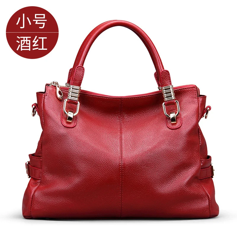 

Leather women's bag head leather bag one shoulder handbag soft bag