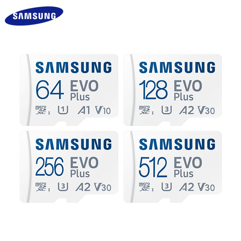 

Micro SD карта памяти SAMSUNG EVO Plus, 512 ГБ, 256 ГБ, 128 ГБ, TF-карта A2 U3 V30, карта памяти 64 ГБ, A1 U1 V10, флеш-карта для телефона