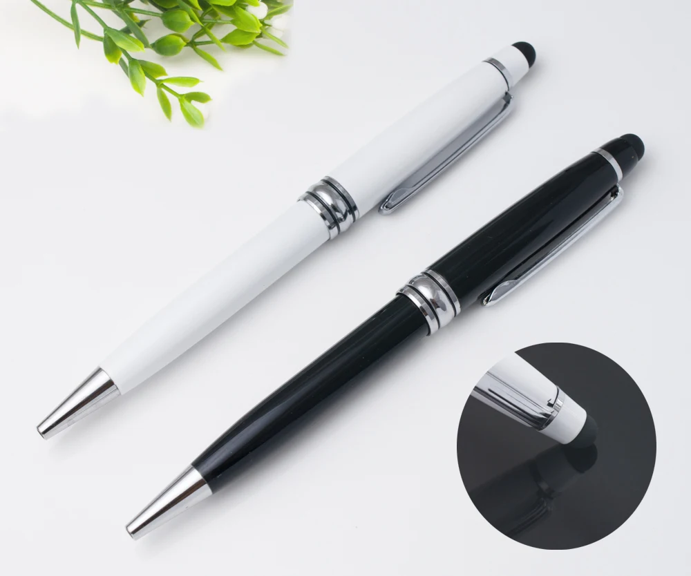 Металлическая шариковая ручка 2 в 1 0 7 мм с сенсорным экраном Подарочный логотип