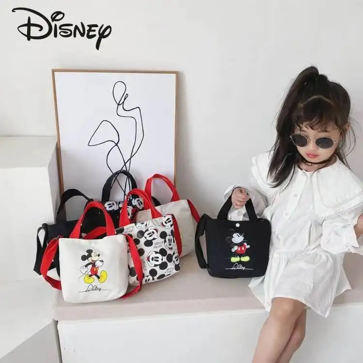

Disney 2021 New Cartoon Fashion Girls Handbag Canvas Large Capacity Multifunctional Cute Mickey Girls Shoulder Messenger Bag