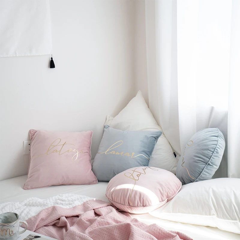 Simanfei круглая подушка для кровати в скандинавском стиле Мягкая Наволочка