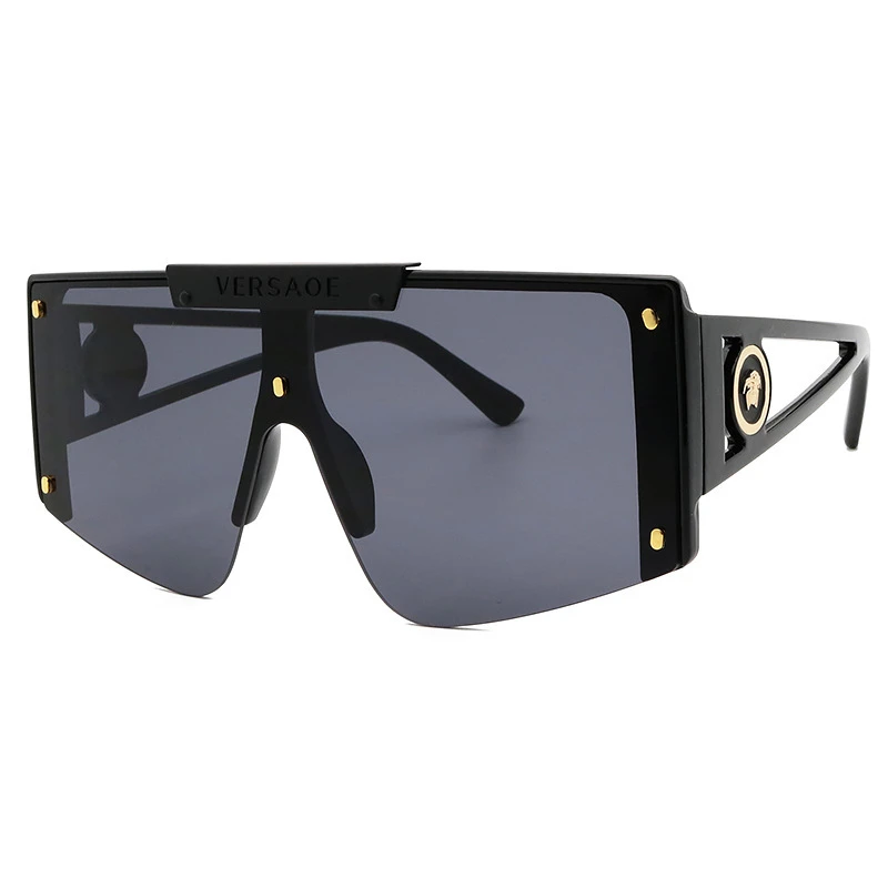 

Brand Large Frame Letters Sunglasses Women 2022 Luxury Retro Square Metal Sun Glasses Men Fashion Gradient Shades Lady