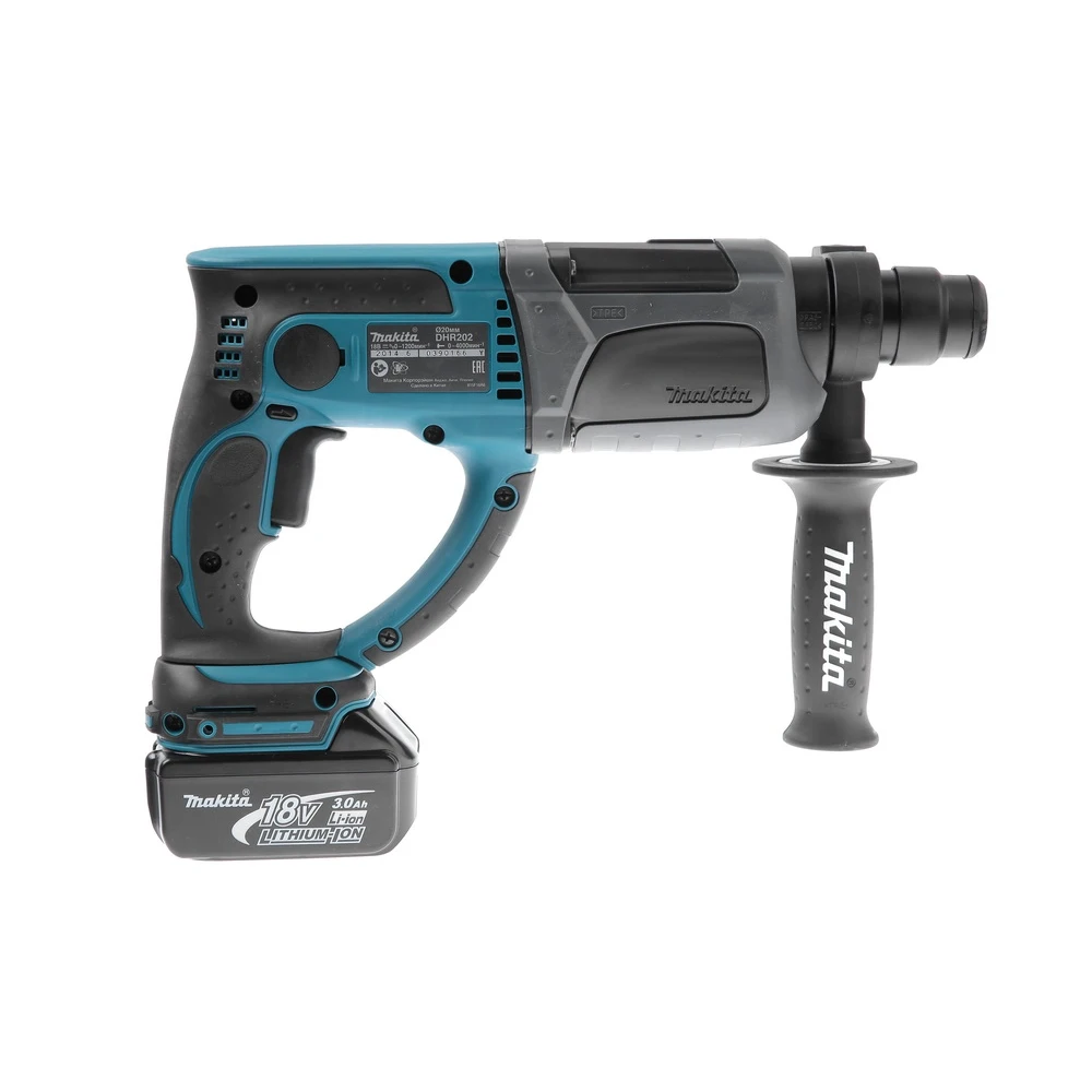 Cordless hammer drill battery. MAKITA DHR202RFE 18.0V 2x3.0Ah LiION 0-1000rpm SDS + 20mm 1.9J 3 modes case Jackhammer electric tools Power drills for