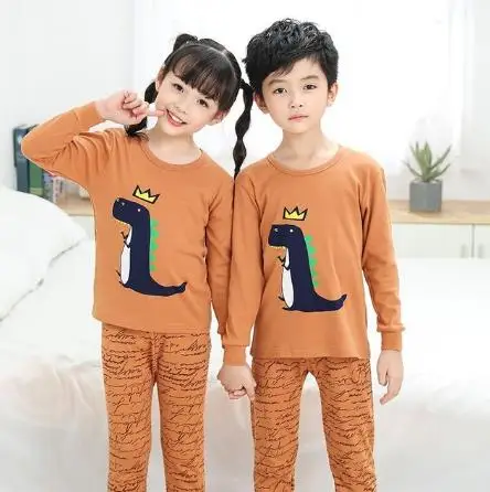 Пижамный комплект мультяшная Пижама с животным рисунком Хлопковая пижама