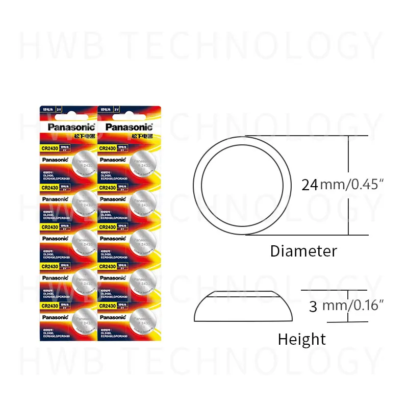 Пульт дистанционного управления для автомобиля Panasonic CR2430 3 в CR 2430 2 шт./лот |