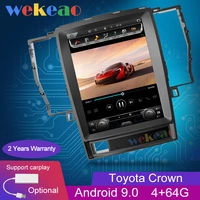 wekeao vertical screen tesla style 10 4 1 din android 9 0 car radio gps navigation for toyota crown car dvd player 2008 2012