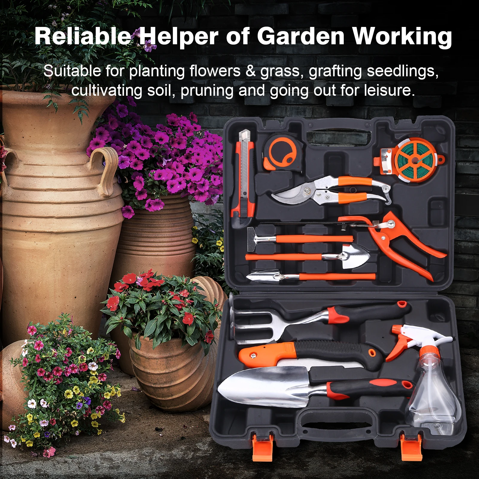 

12Pcs Garden Tool Sets Gardening Tools Potted Gardening Starter Kit Including Pruning Shear + Branch Shear + Folding Saw