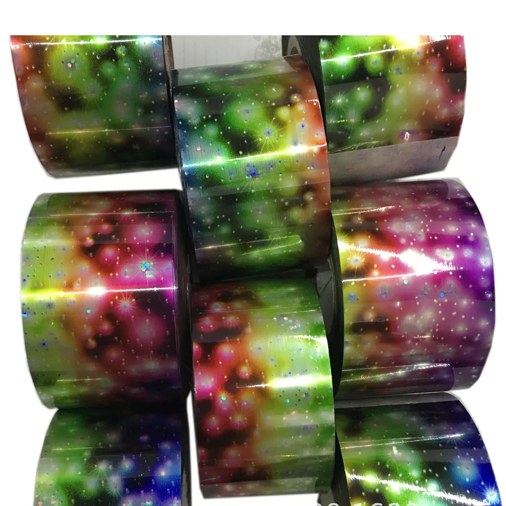 16 рулонов фольги для ногтей с лазерным блеском звездное небо 120 м * 4 см