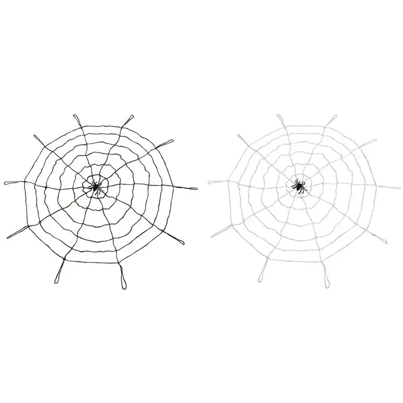 

Halloween Scene Layout Scary Spider Halloween Thick Wire Large Spider Web with Rubber Haunted House Decoration