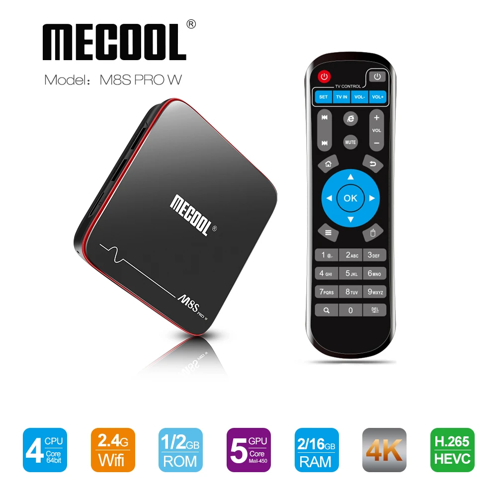 MECOOL M8S PRO W умные ТВ Box Android 7 1 Amlogic S905W 4 ядра 2 Гб оперативной памяти 16 встроенной ГБ 8