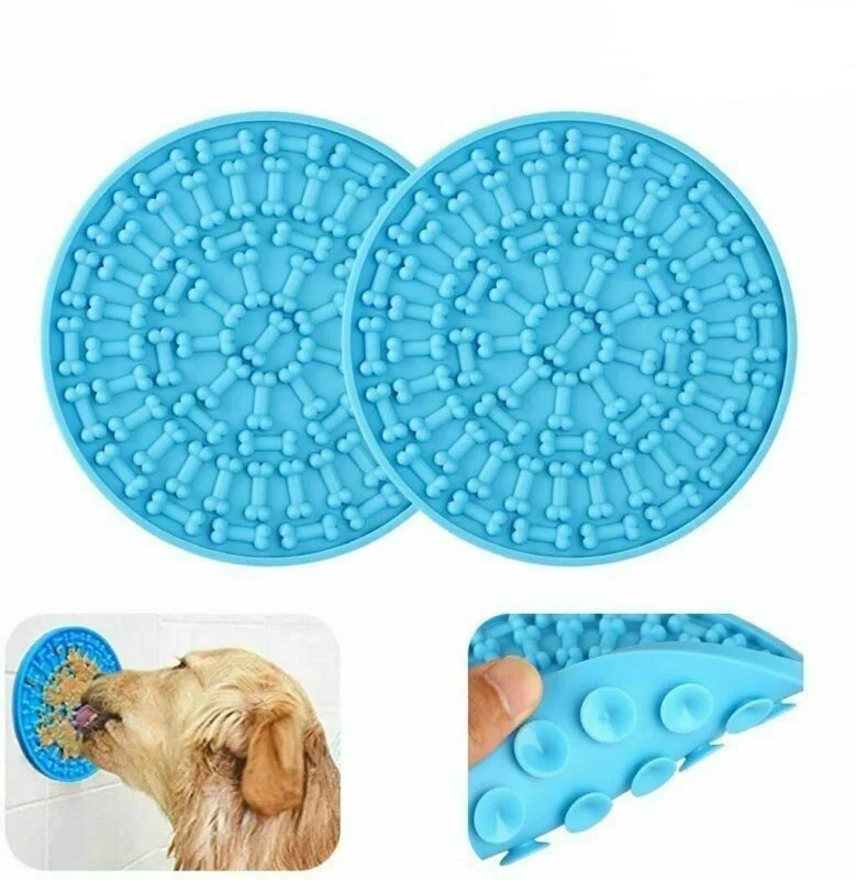 Dog Lick Pad Slow Feeder Mat for Dogs Durable Silicone with Strong Suction Licking Pet Bathing Groom | Дом и сад