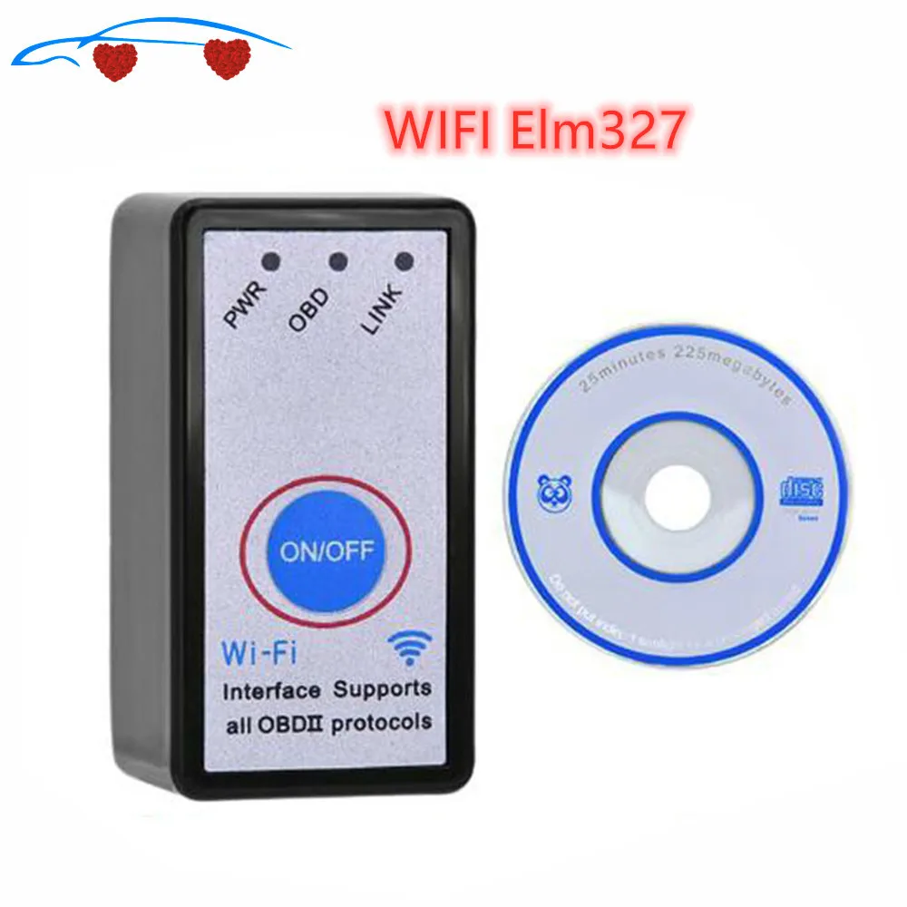 Новейшая модель С переключателем ELM327 Wi-Fi OBD-II автомобильный диагностический