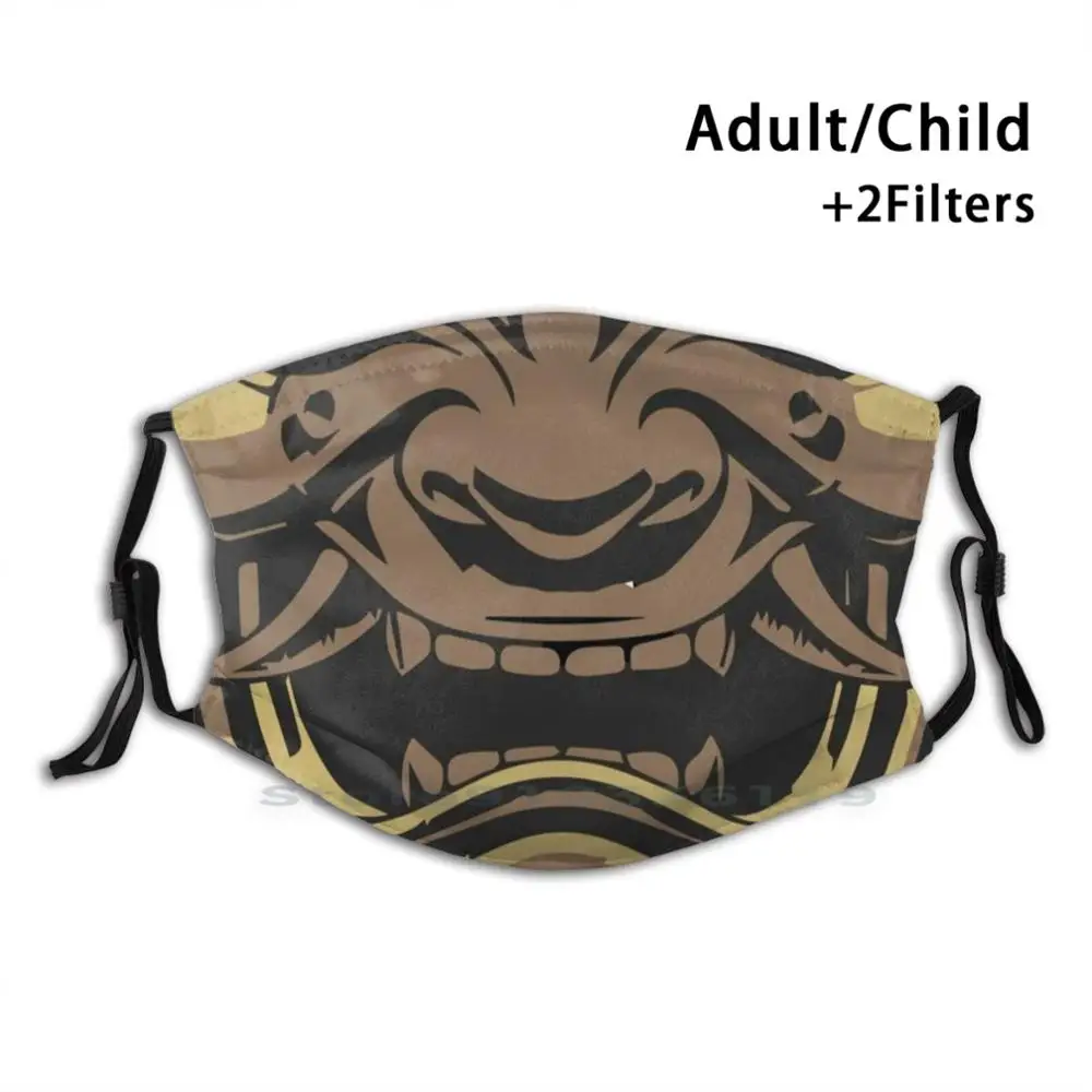 

Oni Gold Mouth дизайн Пылезащитный фильтр смываемая маска для лица дети они японский демон они демон японский художественный меч Япония