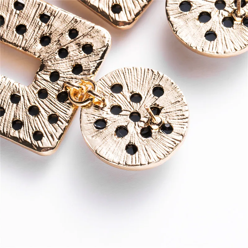 Большие серьги-подвески популярные женские вечерние квадратные серьги из