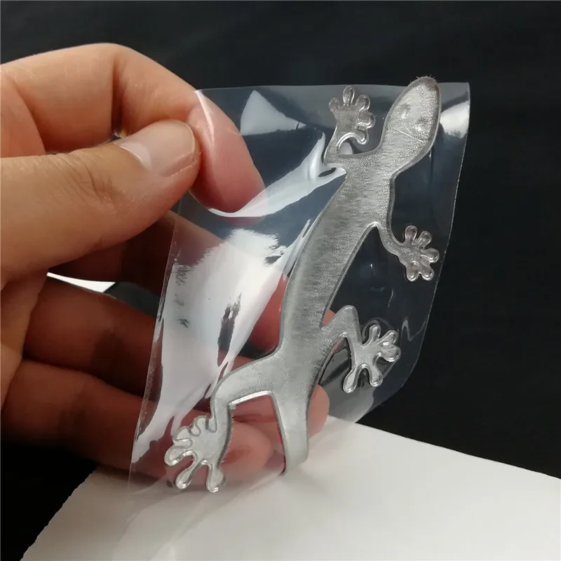 Супер милая Ящерица Геккон 3D Автомобильная наклейка мягкий ПВХ хромированный