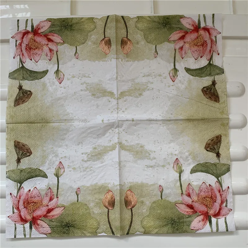 Рождественские винтажные салфетки бумага элегантная ткань цветок птица Бабочка