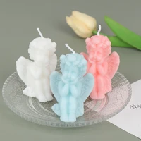 1pcs photo props handmade cute cheek angel smokeless candle wick scented candle little angel baby shape wedding decoration party