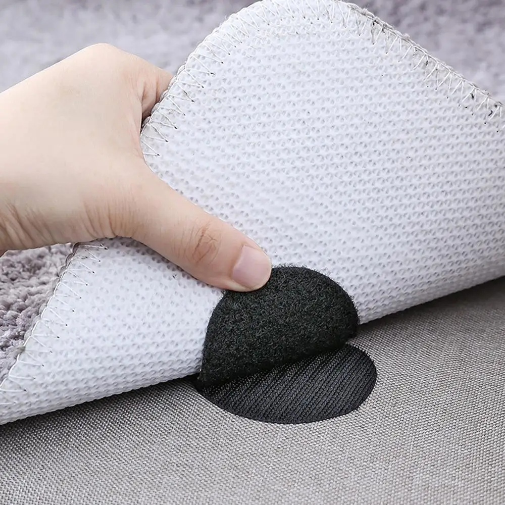

5PCS Double-sided Fixed Magic Sticky Round Self Adhesive Hook Loop Pads Non-slip Holder For Sofa Bed Sheet Carpet Tablecloth