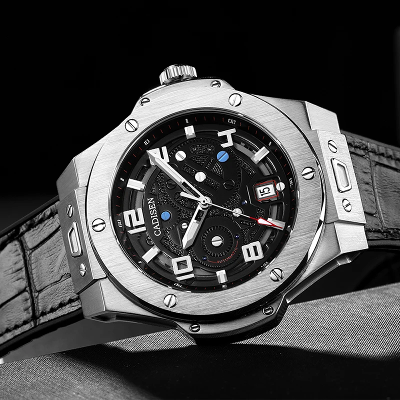 Мужские Водонепроницаемые наручные часы с автоподзаводом из сапфирового стекла