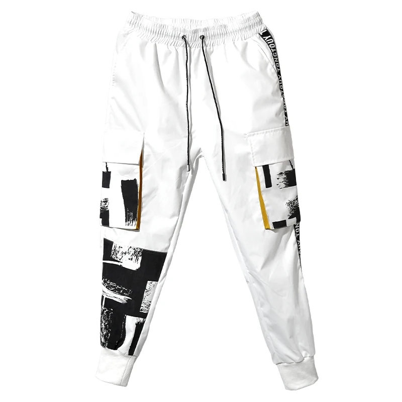 

2021 Multi-pocket Streamers Black Tooling Tactical Pants Casual Jogger Wild Hip-hop Rock Band Sports Trousers Men's Pants