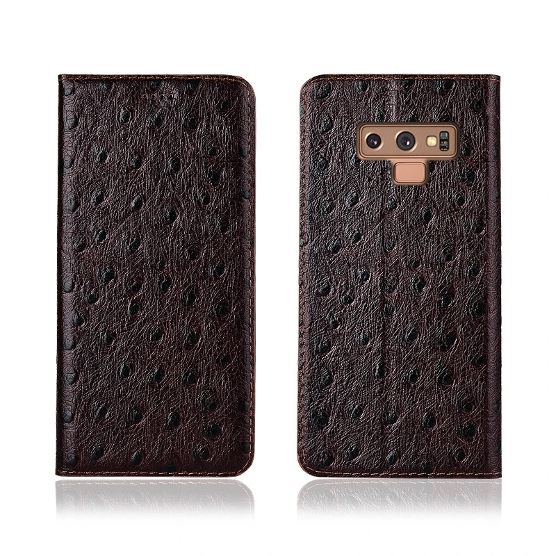 Ostrich pattern genuine natural leather mobile phone bag for Samsung Galaxy Note 9/Samsung 8 cover coque capa | Мобильные телефоны