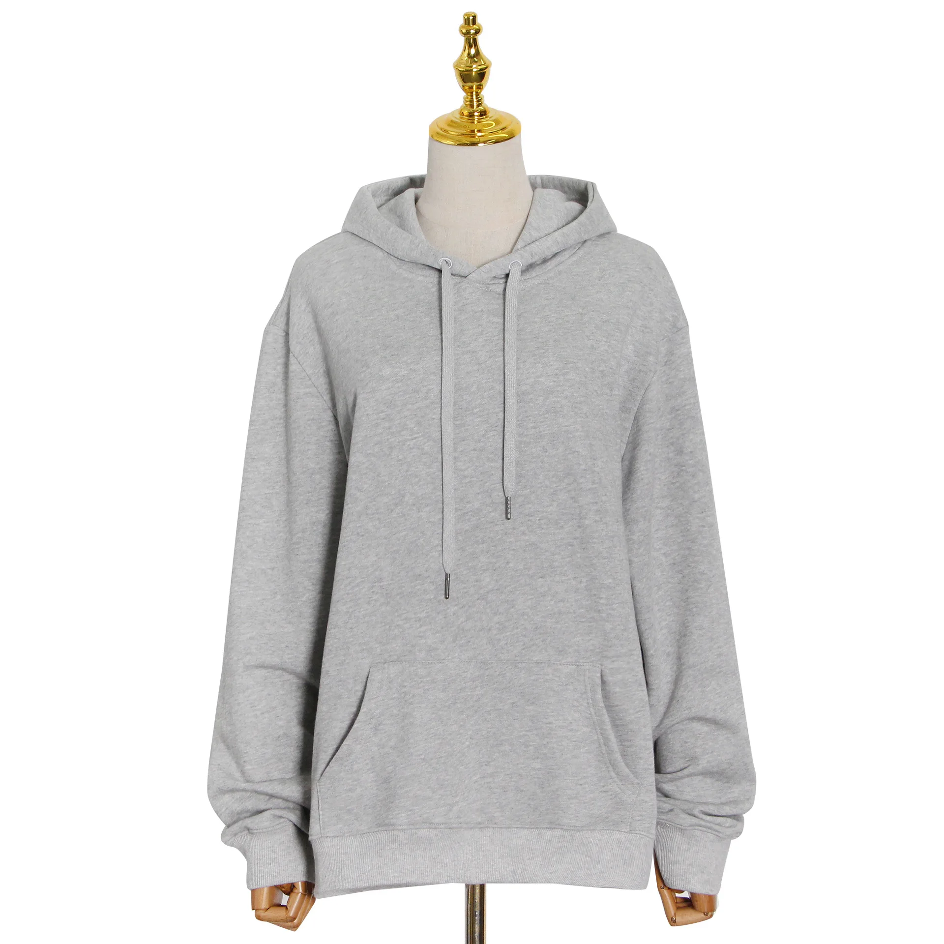 

New fashion temperament casual hooded solid color Joker loose sweater women