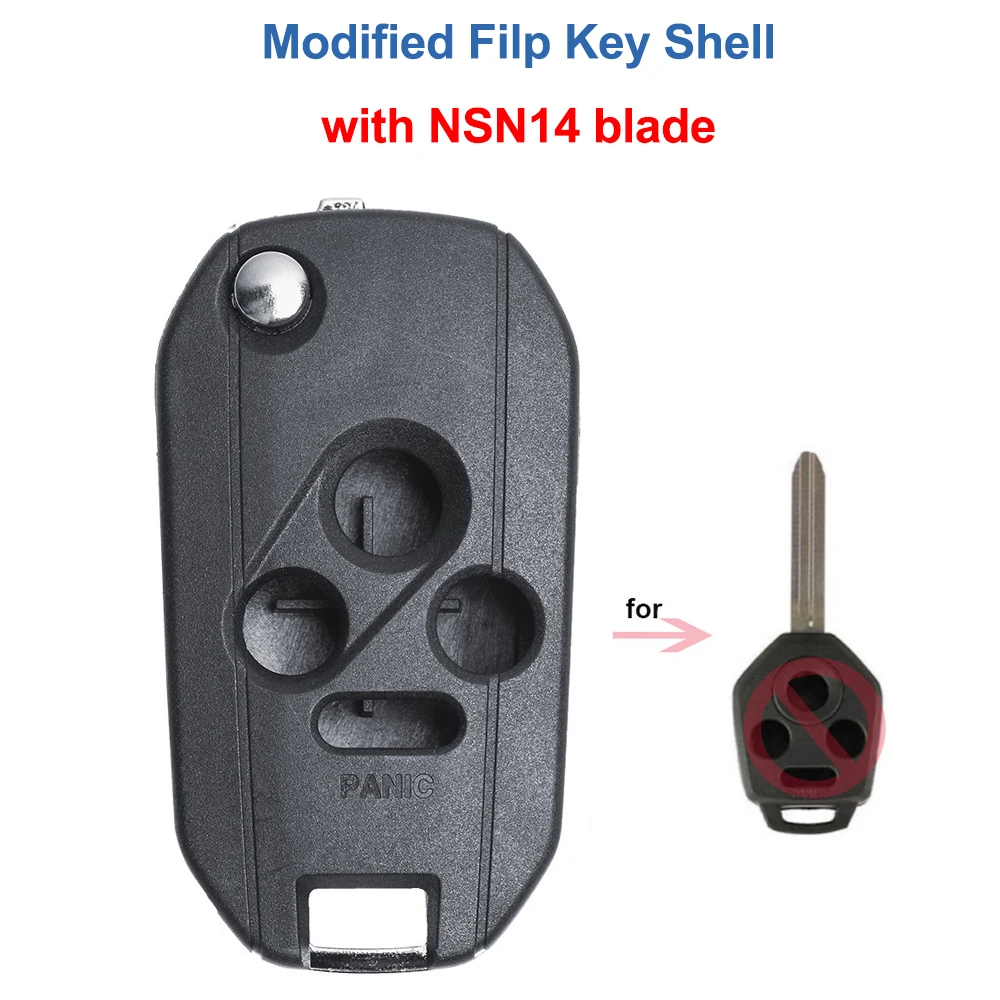

Keyecu Modified Flip Folding Remote Car Key Shell Case Housing 4 Buttons for Subaru Legacy Forester Outback Impreza Tribeca