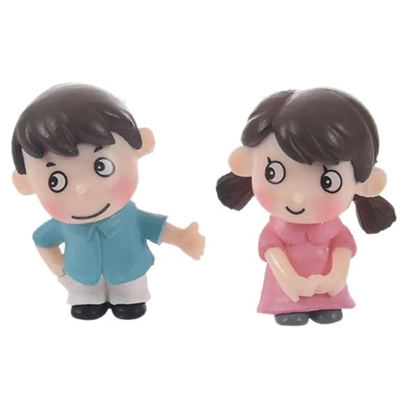 2 шт. милые детские парные фигурки сказочные миниатюры сад гном моховые