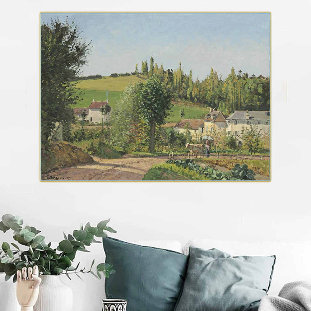 

Citon Camille Pissarro《Path of l'Hermitage at Pontoise》Canvas Oil Painting Famous Artwork Picture Wall Decor Home Decoration
