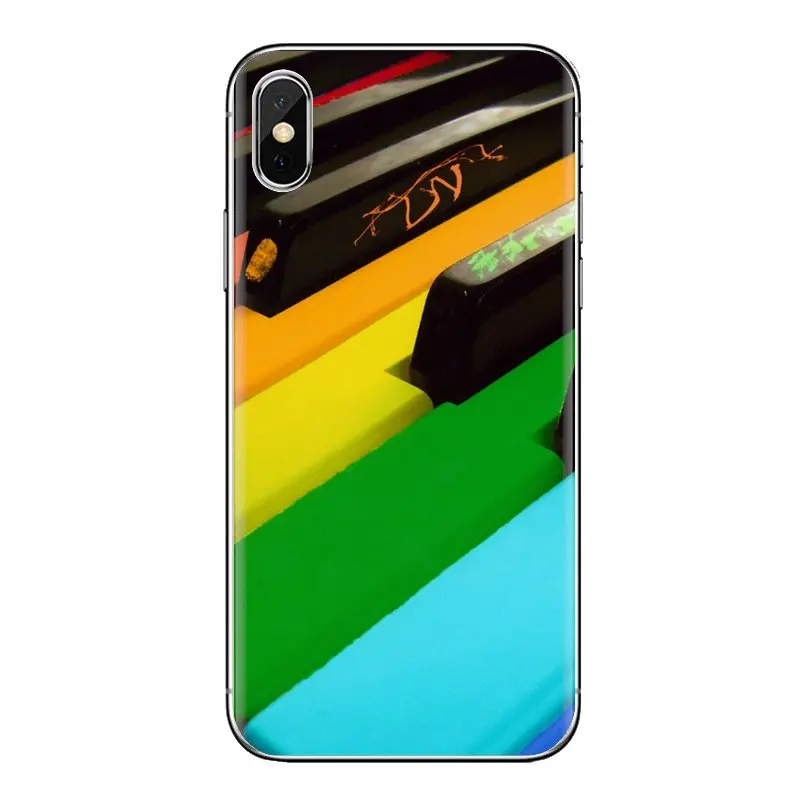 Для samsung Galaxy S3 S4 S5 мини S6 S7 край S8 S9 S10 Plus Note 3 4 5 8 9 Радуга клавиши пианино цветная