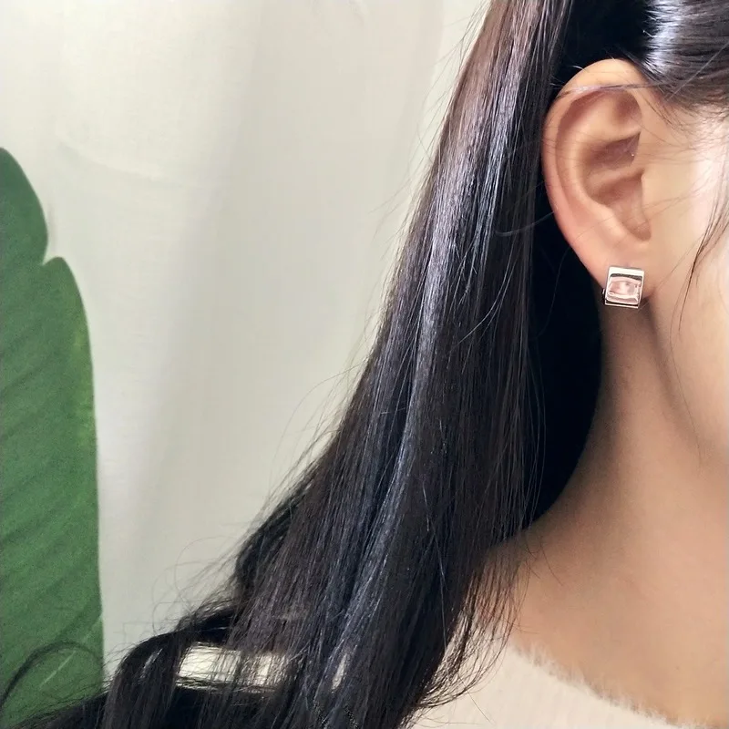 

ORYANA 925 Sterling Silver Square Hoop Earrings for Women Rope Hoops Lightweight Loop Earrings Minimalist Fine Jewelry