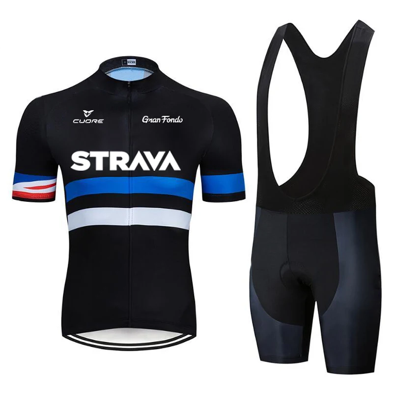 

STRAVA Cycling Jersey Sets Bicycle Clothing Breathable Cool Summer Bike Riding Sportwear MTB Suit Anti-UV Maillot Ropa Ciclismo
