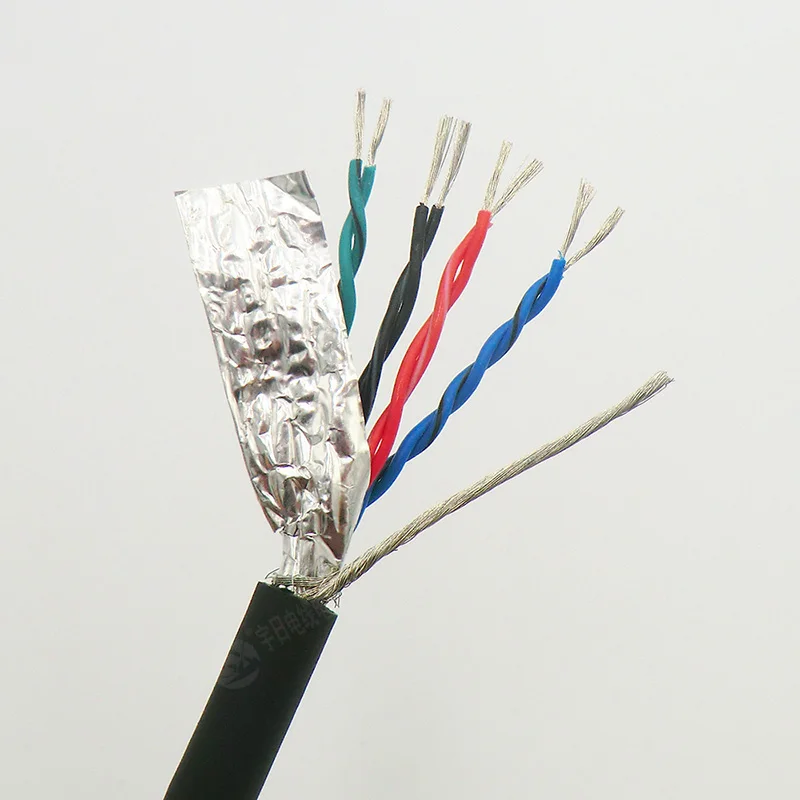 Гибкий Экранированный кабель витой пары 0.3мм м² 22AWG 485 сигнальный провод
