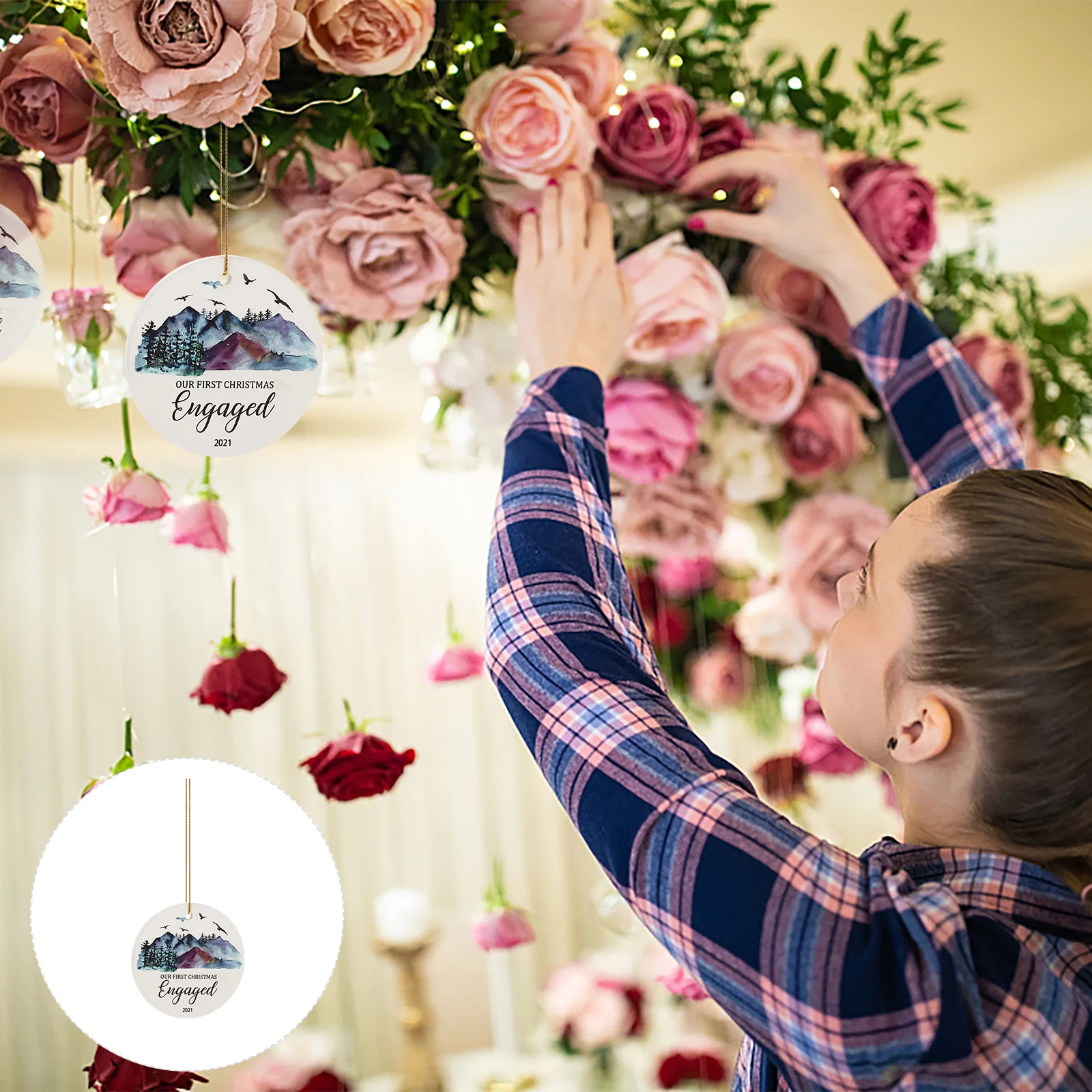 

2 шт. персонализированные подвески для пары, продуманные украшения для помолвки Вечерние