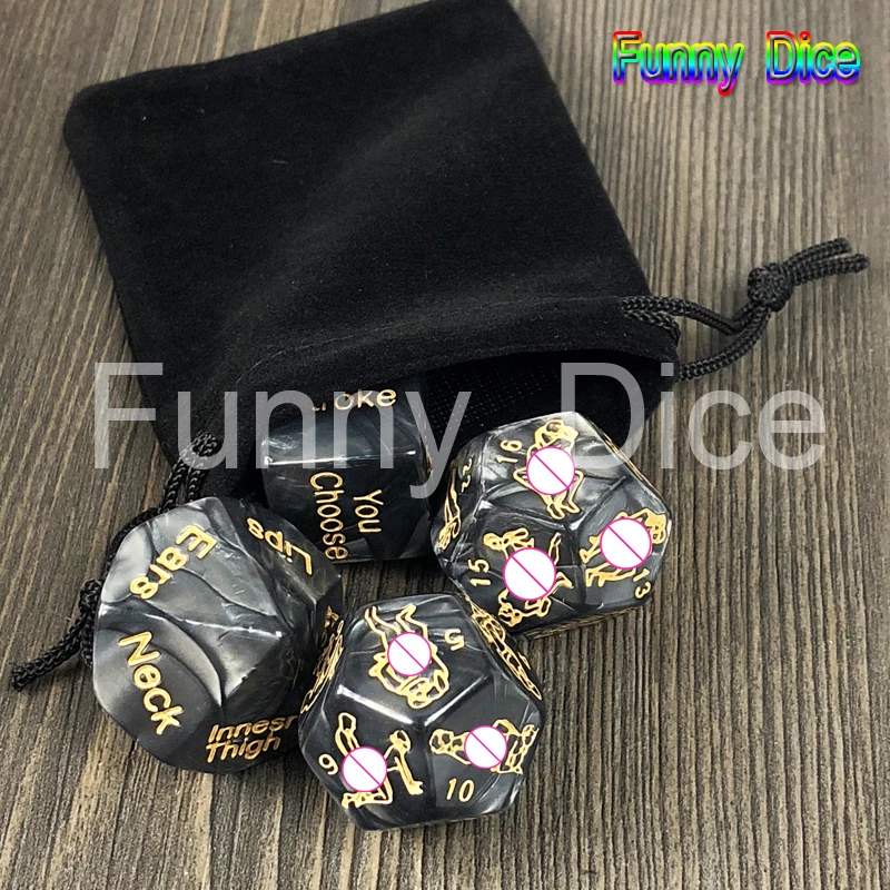 4pcs Взрослые игры в кости 4 шт./компл. 24 сексуальные позиции Мрамор эффект для секса вечерние взрослых Подарочные кости 12 уход за лицом для сексуальной позы сексуальная игра в кости - Color: 4pcs