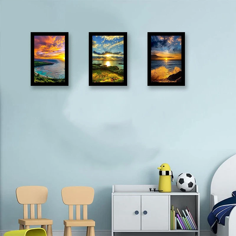 6 Sets 5D Diamond Painting Art Dotz Paint By Numbers Kits Full Drill for Adult Kids Sunset Home Wall Decor | Дом и сад